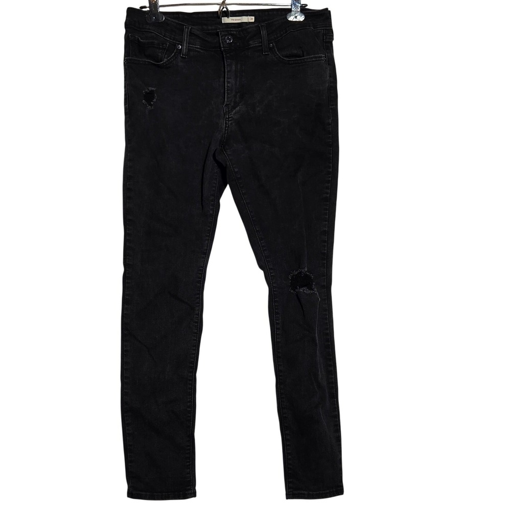 Levis Womens 711 Skinny Jeans 31x30 Denim Dark Punk Rock Casual Minimalist